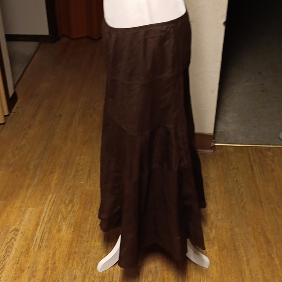 NECESSARY BROWN LONG SKIRT - Picture 3 of 4